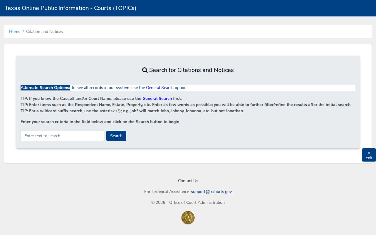 Lamb County case lookup citation publication search fields