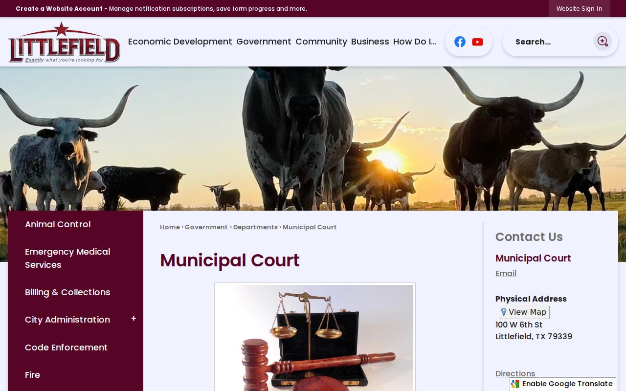 Littlefield court docket official municipal instructions