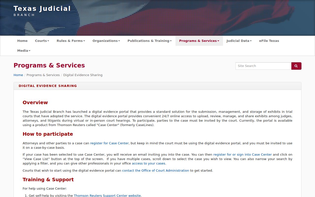 Lamb County court record search digital evidence participation